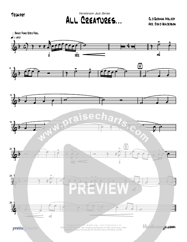 All Creatures Of Our God And King (Instrumental) Trumpet (Brad Henderson)