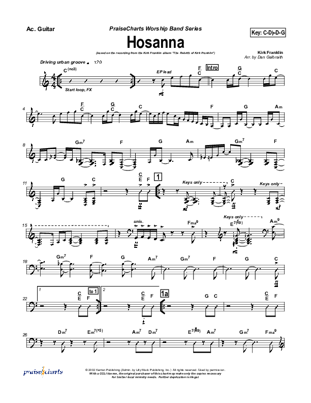 Hosanna Acoustic Guitar (Kirk Franklin)