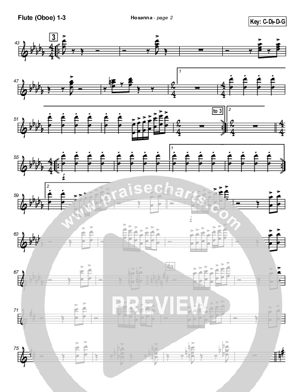 Hosanna Flute/Oboe 1/2/3 (Kirk Franklin)