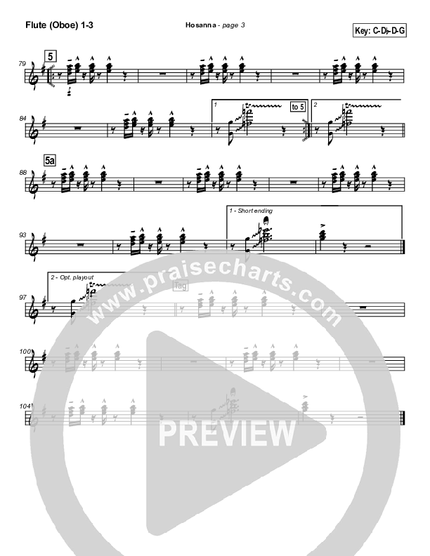 Hosanna Flute/Oboe 1/2/3 (Kirk Franklin)