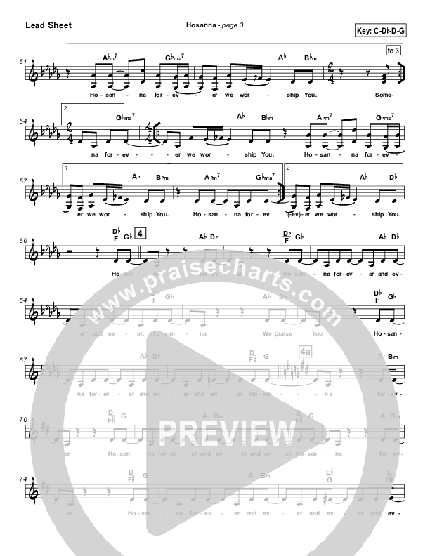 Hosanna Lead Sheet (SAT) (Kirk Franklin)