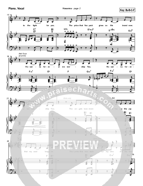 Hosanna Piano/Vocal (SATB) (Kirk Franklin)