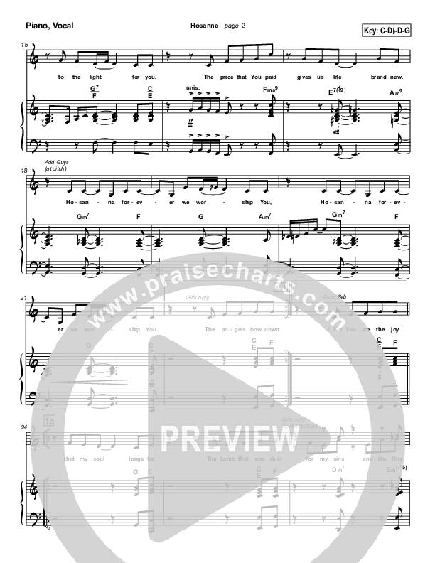 Hosanna Piano/Vocal & Lead (Kirk Franklin)