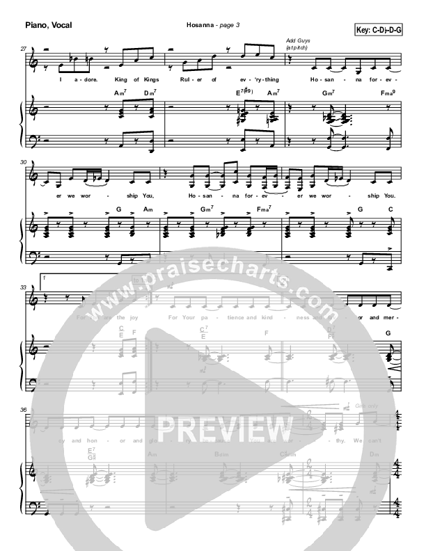 Hosanna Piano/Vocal & Lead (Kirk Franklin)