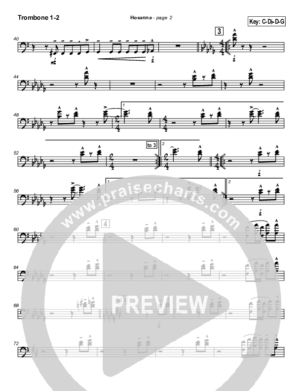 Hosanna Trombone 1/2 (Kirk Franklin)