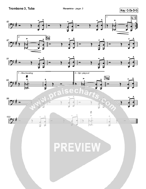 Hosanna Trombone 3/Tuba (Kirk Franklin)