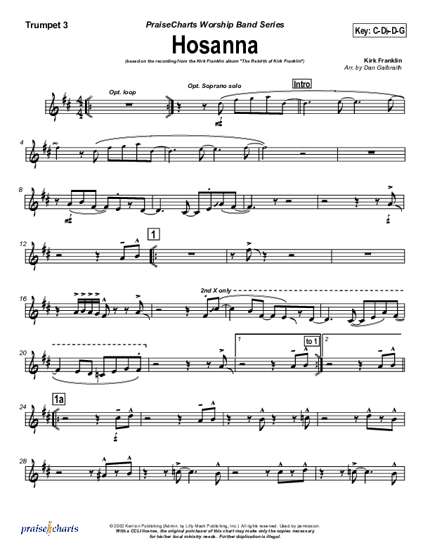 Hosanna Trumpet 3 (Kirk Franklin)