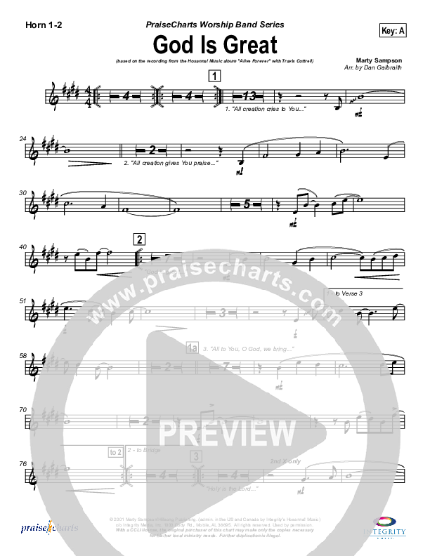 God Is Great French Horn 1/2 (Travis Cottrell)