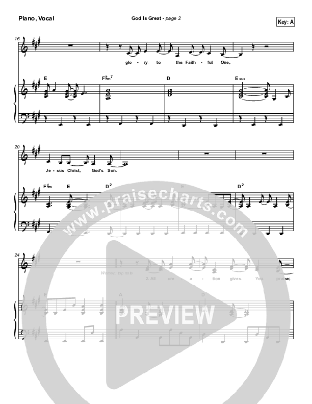 God Is Great Piano/Vocal (Travis Cottrell)