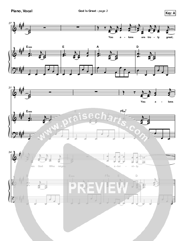 God Is Great Piano/Vocal (SATB) (Travis Cottrell)