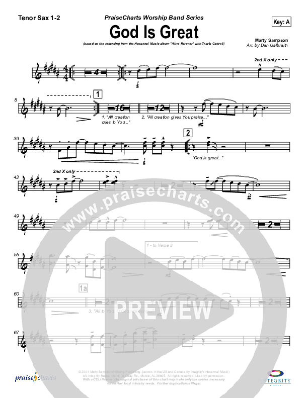 God Is Great Tenor Sax 1/2 (Travis Cottrell)
