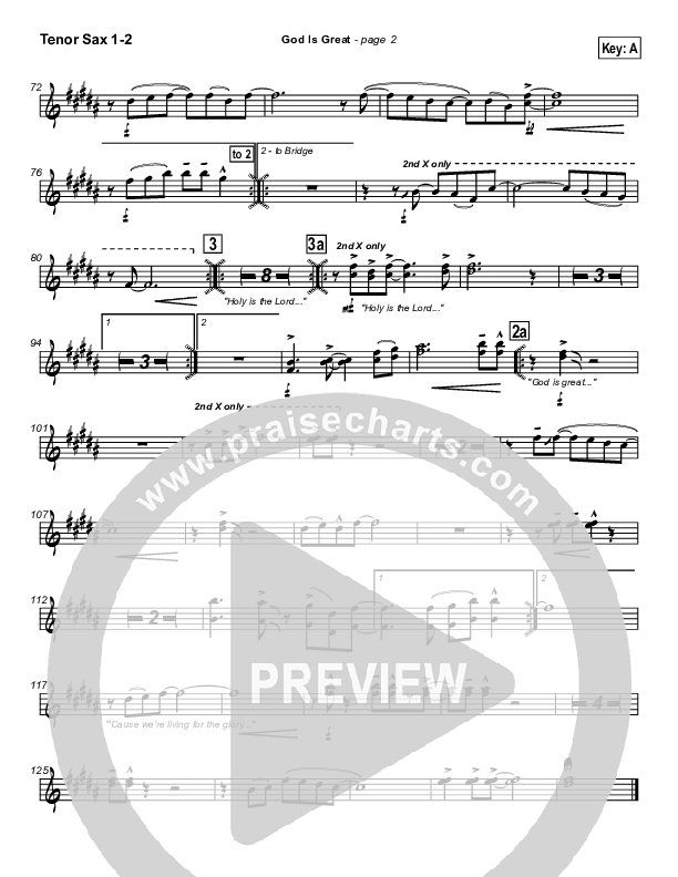 God Is Great Tenor Sax 1/2 (Travis Cottrell)
