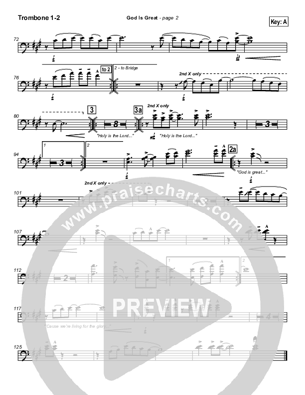 God Is Great Trombone 1/2 (Travis Cottrell)