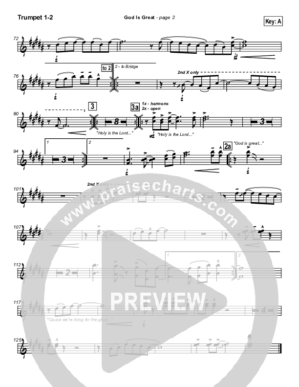 God Is Great Trumpet 1,2 (Travis Cottrell)