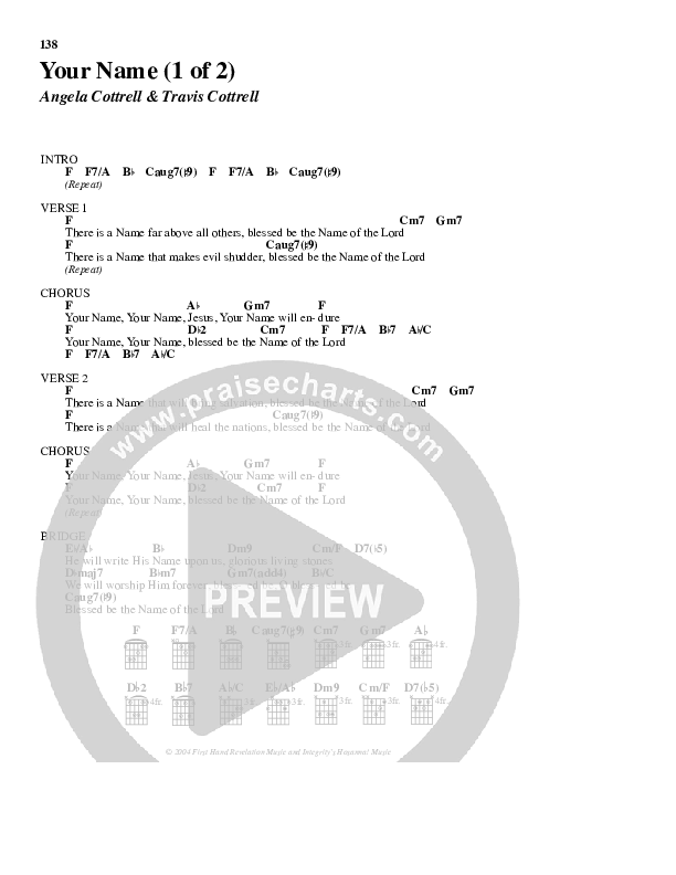 Your Name Chord Chart (Travis Cottrell)