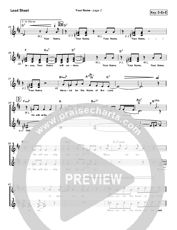 Your Name Lead Sheet (Travis Cottrell)