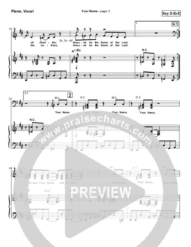 Your Name Piano/Vocal & Lead (Travis Cottrell)