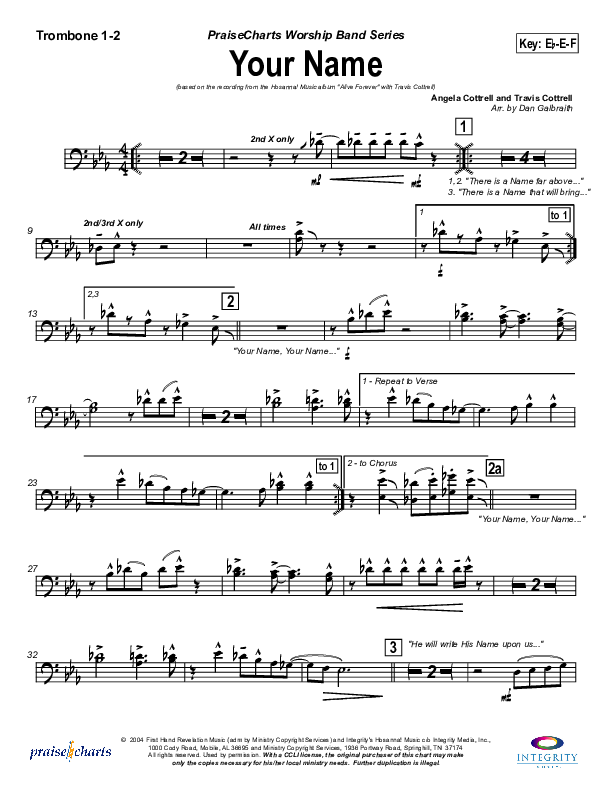 Your Name Trombone 1/2 (Travis Cottrell)