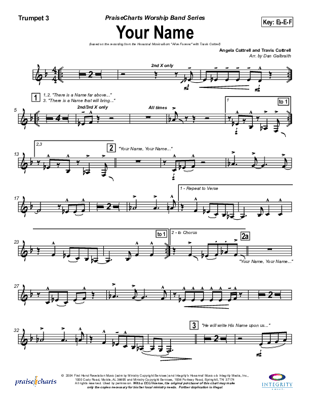 Your Name Trumpet 3 (Travis Cottrell)