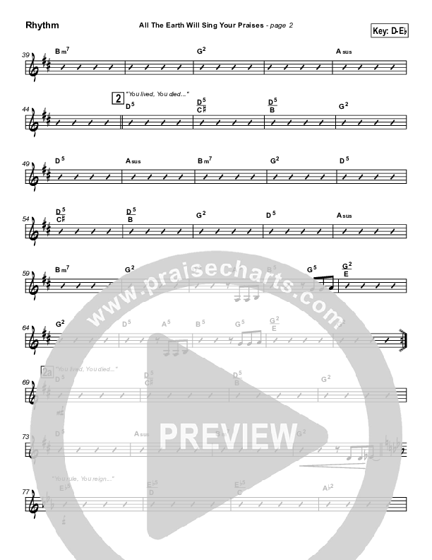 All The Earth Will Sing Your Praises Rhythm Chart (Travis Cottrell)