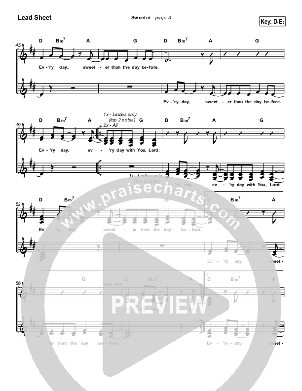 Sweeter Lead Sheet (SAT) (Travis Cottrell)