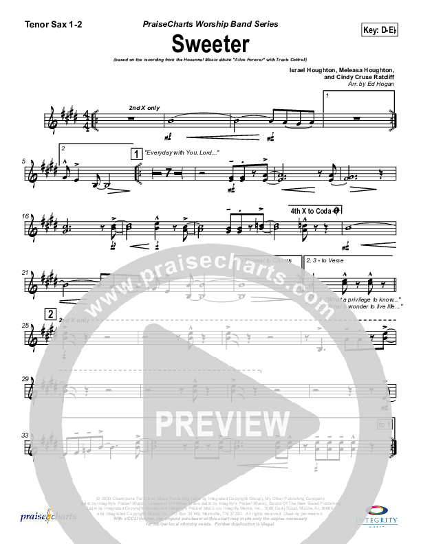 Sweeter Tenor Sax 1/2 (Travis Cottrell)