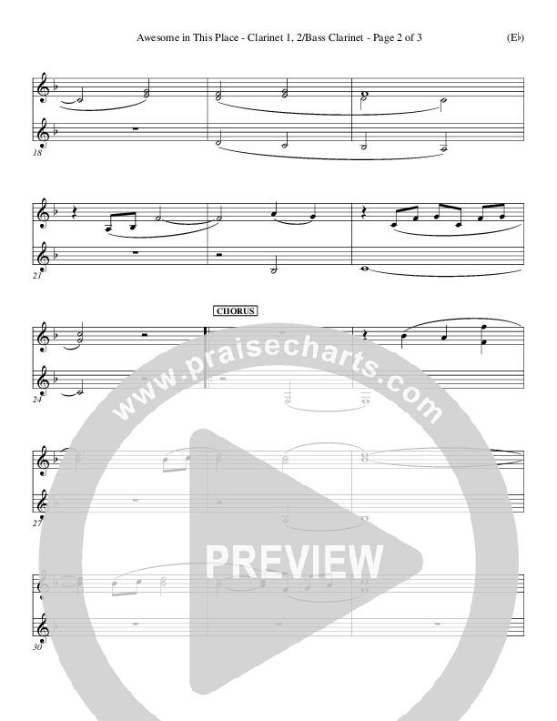 Awesome In This Place Bass Clarinet (Dave Billington)