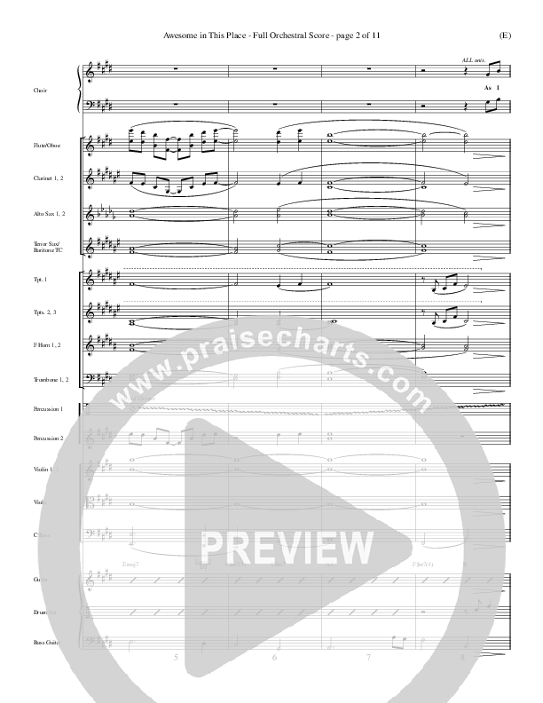 Awesome In This Place Conductor's Score (Dave Billington)