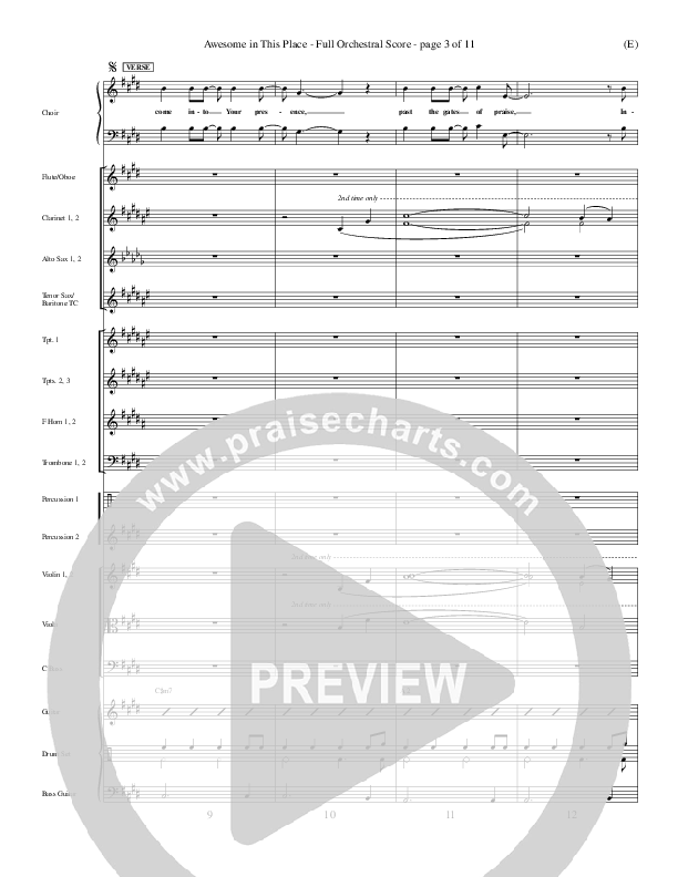 Awesome In This Place Conductor's Score (Dave Billington)