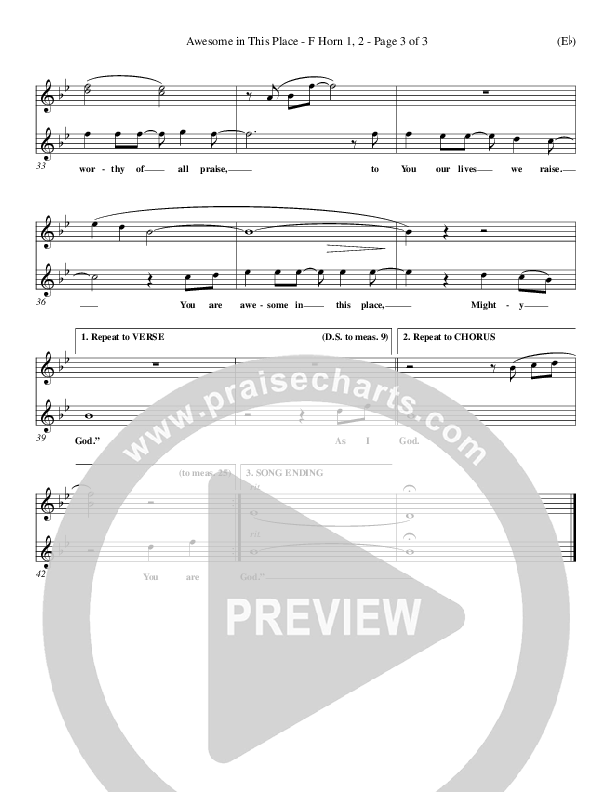 Awesome In This Place French Horn (Dave Billington)