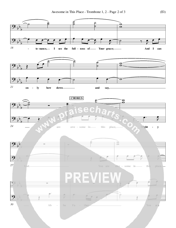 Awesome In This Place Trombone (Dave Billington)