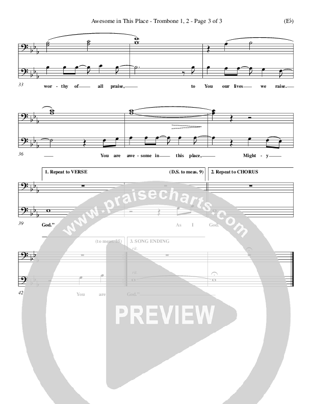 Awesome In This Place Trombone (Dave Billington)