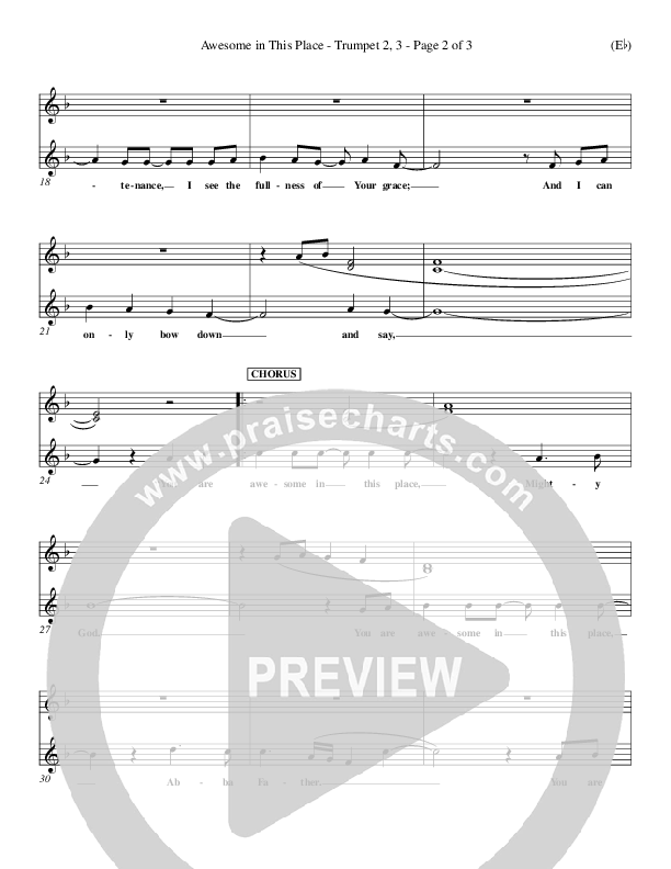 Awesome In This Place Trumpet (Dave Billington)