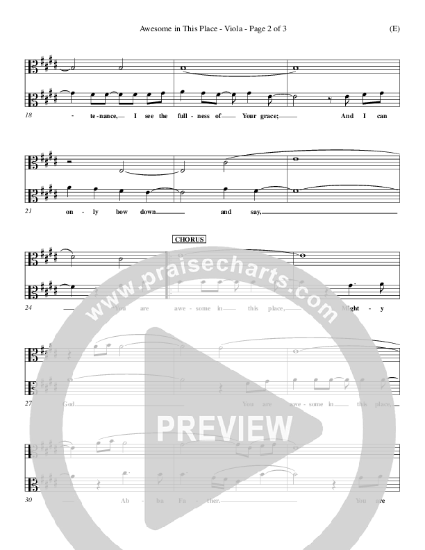 Awesome In This Place Viola (Dave Billington)