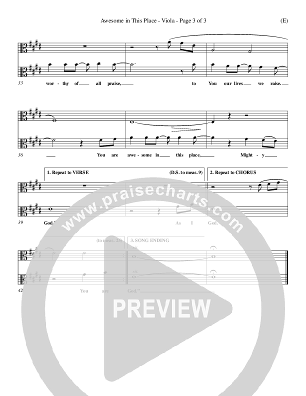 Awesome In This Place Viola (Dave Billington)