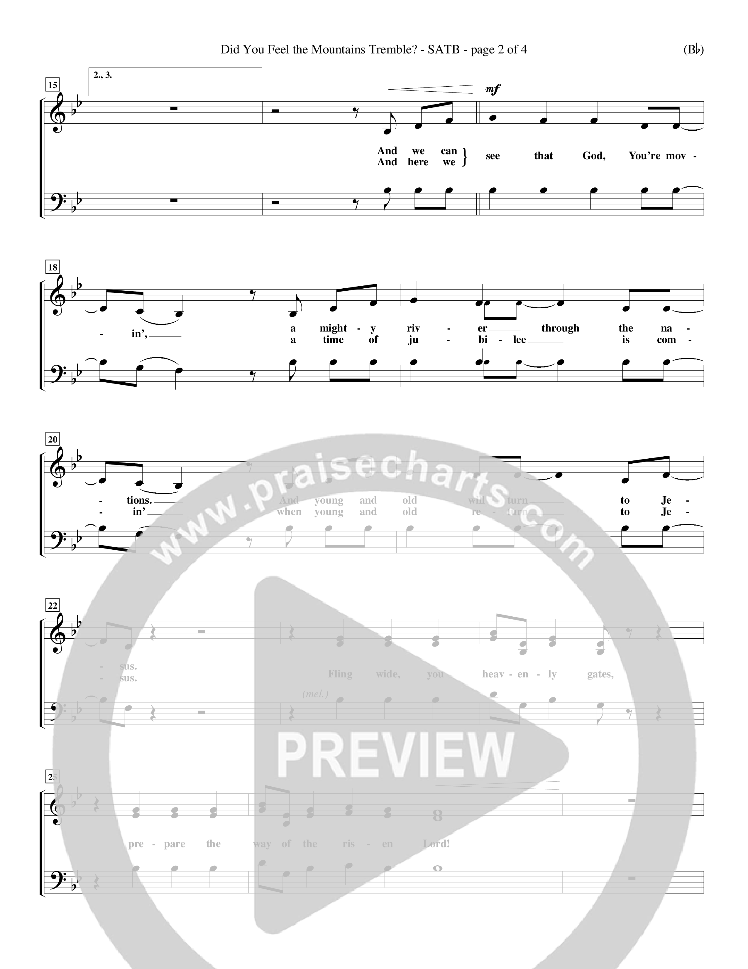 Did You Feel the Mountains Tremble Choir Sheet (SATB) (Delirious)