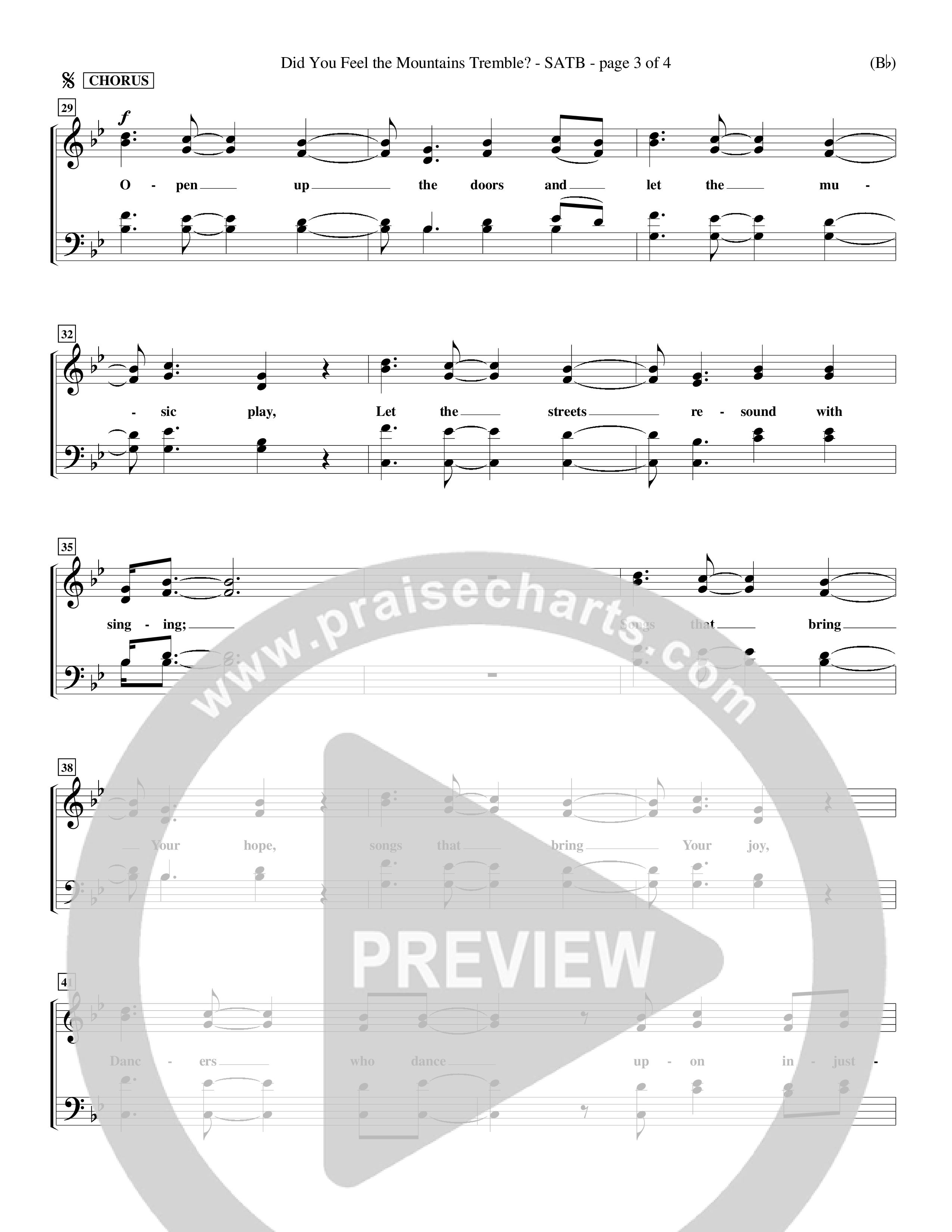 Did You Feel the Mountains Tremble Choir Sheet (SATB) (Delirious)