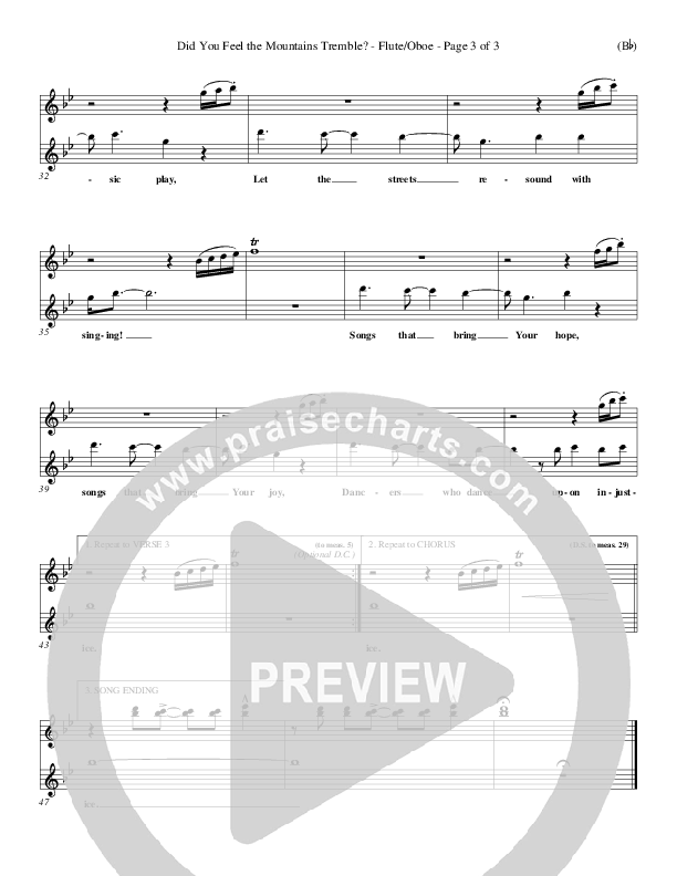 Did You Feel the Mountains Tremble Flute/Oboe (Delirious)