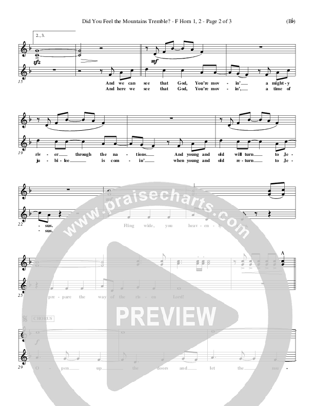 Did You Feel the Mountains Tremble French Horn 1/2 (Delirious)