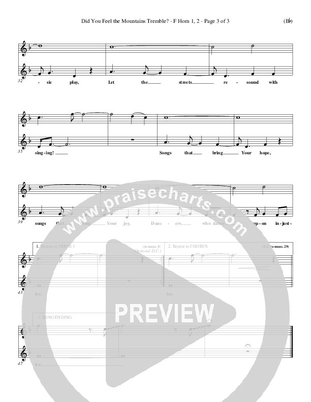 Did You Feel the Mountains Tremble French Horn 1/2 (Delirious)