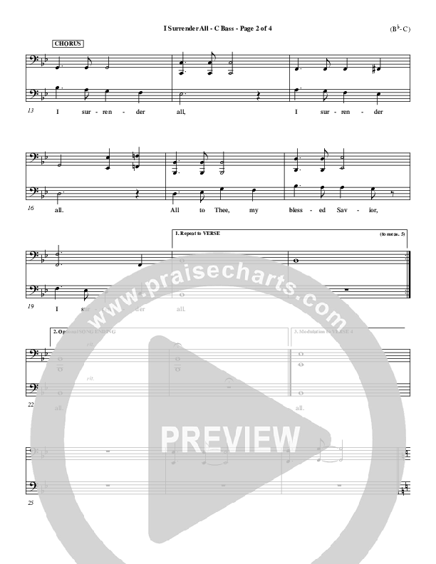 I Surrender All Contrabass (Judson van DeVenter)