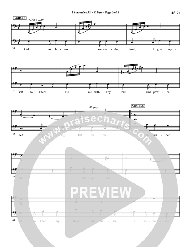 I Surrender All Contrabass (Judson van DeVenter)