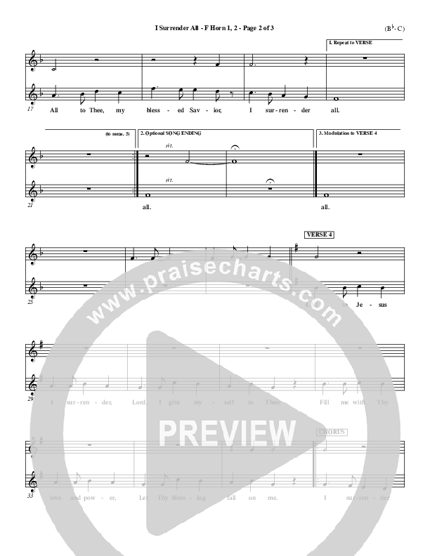 I Surrender All French Horn 1/2 (Judson van DeVenter)