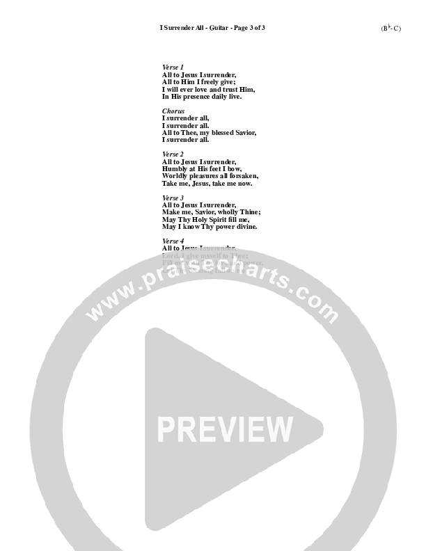 I Surrender All Guitar (Judson van DeVenter)