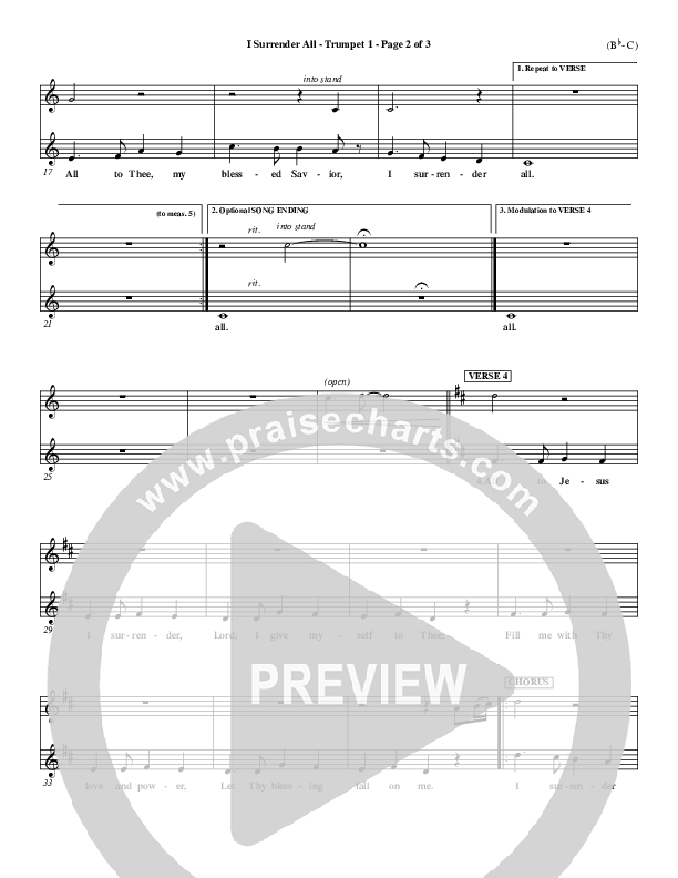 I Surrender All Trumpet 1 (Judson van DeVenter)