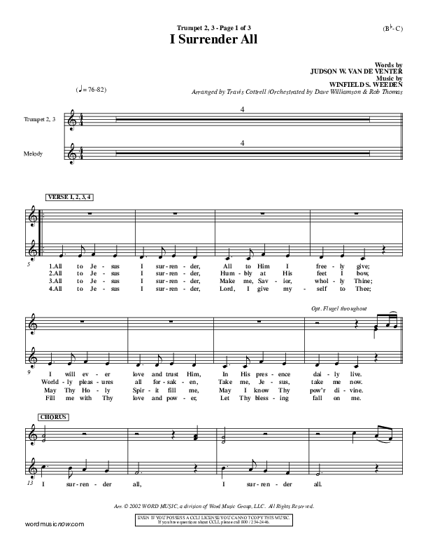 I Surrender All Trumpet 2/3 (Judson van DeVenter)