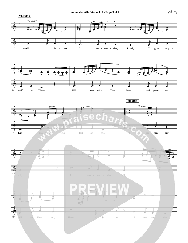 I Surrender All Violin 1/2 (Judson van DeVenter)