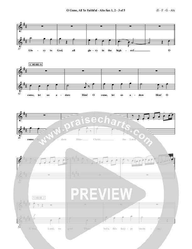 O Come All Ye Faithful Alto Sax 1/2 ()
