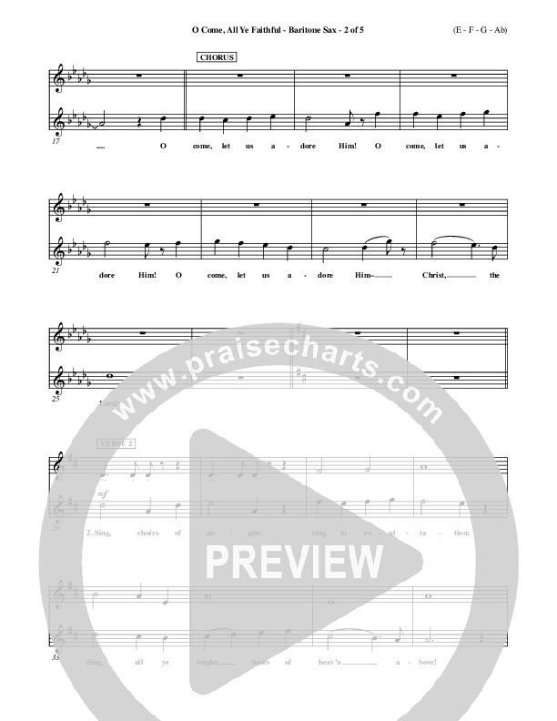 O Come All Ye Faithful Bari Sax ()