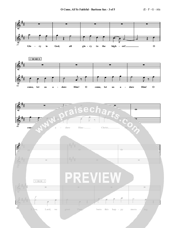 O Come All Ye Faithful Bari Sax ()